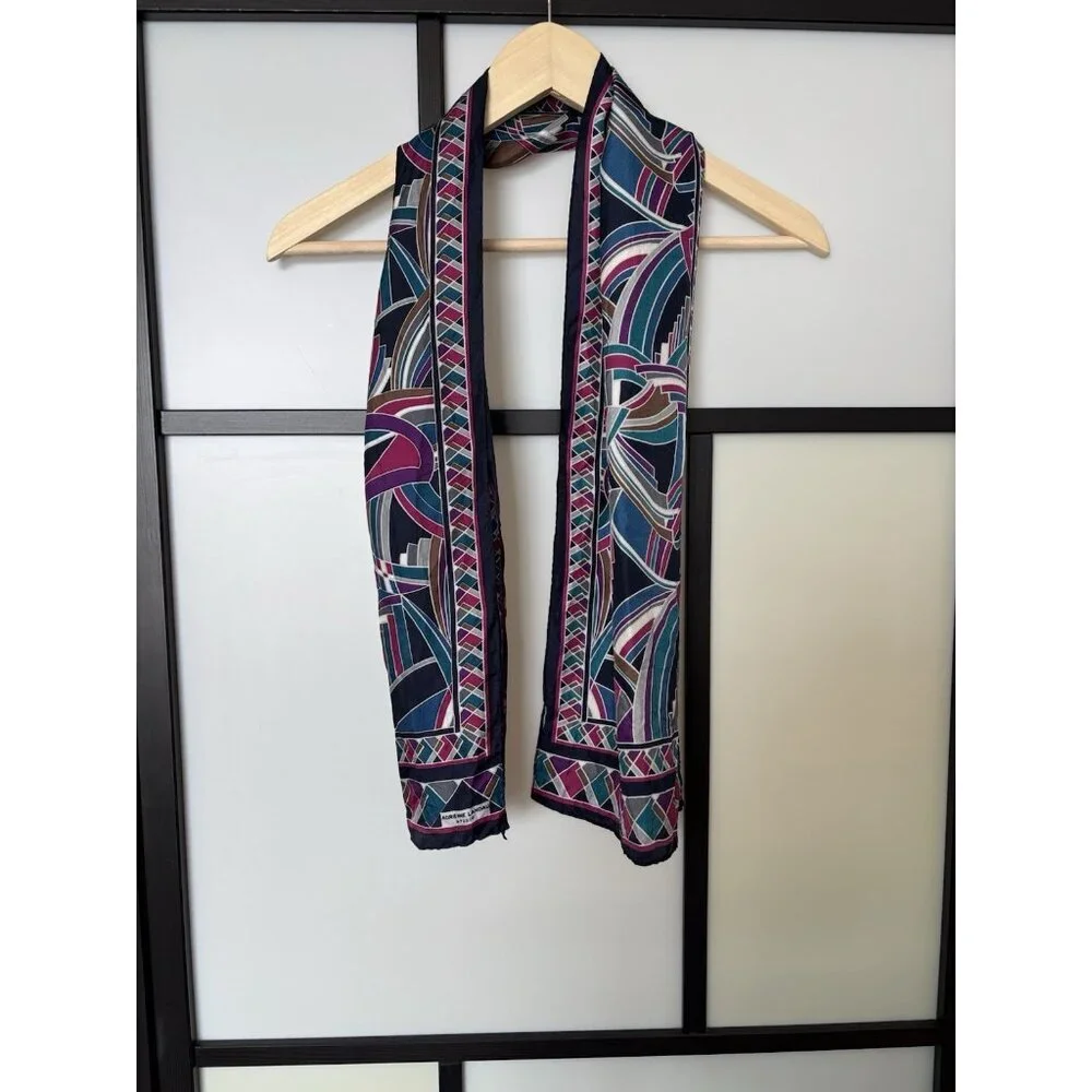 Adrienne Landau Scarf Multicolor Scandi Girl Office Handbag Scarf Abstract Print
